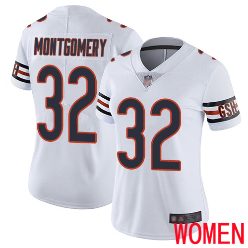 Chicago Bears Limited White Women David Montgomery Road Jersey NFL Football #32 Vapor Untouchable